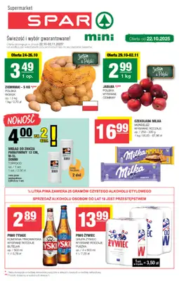 SPAR - gazetka promocyjna Gazetka Spar Mini od środy 22.10 do niedzieli 02.11