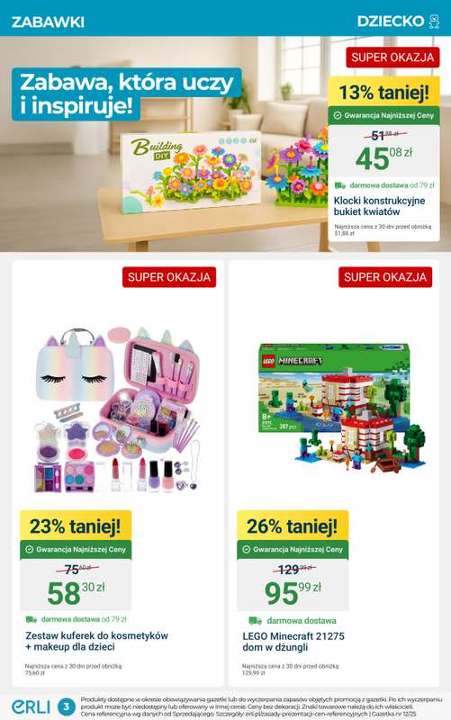 Erli - gazetka promocyjna Zabawki, sprzęt sportowy i elektronika  - TANIEJ! od soboty 18.10 do niedzieli 26.10 - strona 3