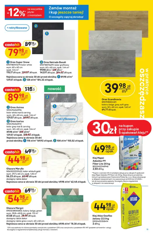 Castorama - gazetka promocyjna W teorii remont, w praktyce moc działania od środy 22.10 do wtorku 04.11 - strona 11