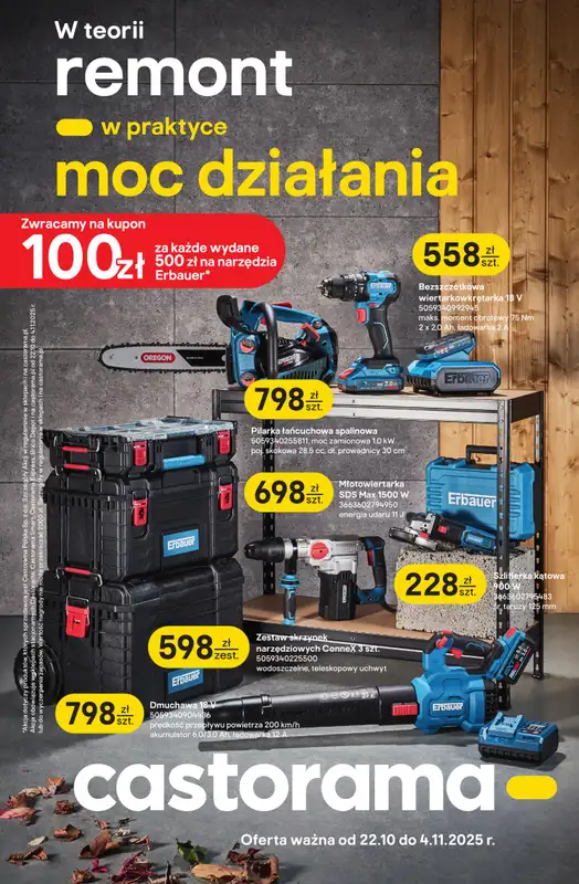 Castorama - gazetka promocyjna W teorii remont, w praktyce moc działania od środy 22.10 do wtorku 04.11