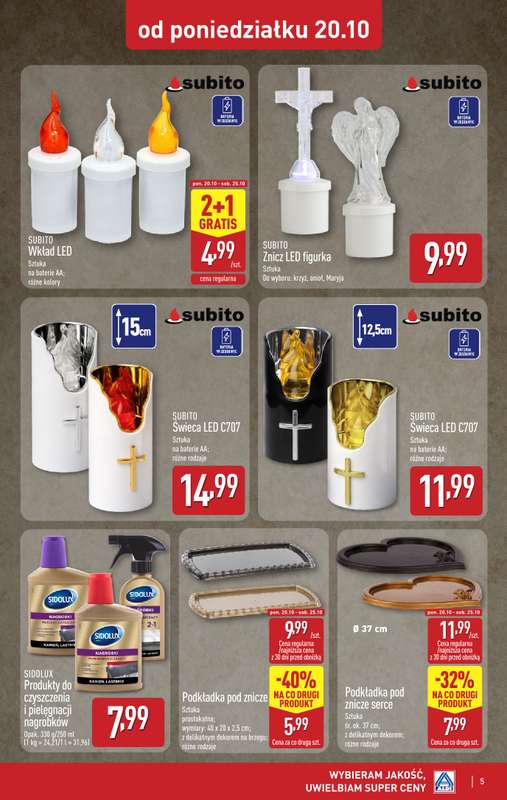 Aldi - gazetka promocyjna Światełko pamięci od poniedziałku 20.10 do soboty 25.10 - strona 5