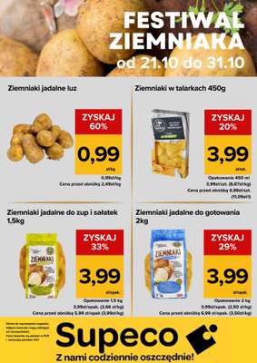 Supeco - gazetka promocyjna Festiwal ziemniaka od wtorku 21.10 do piątku 31.10