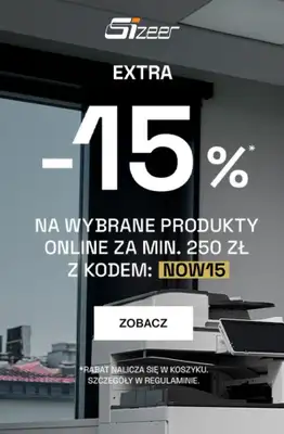 Sizeer - gazetka promocyjna -15% na wybrane produkty za min. 250 zł od piątku 17.10 do środy 22.10