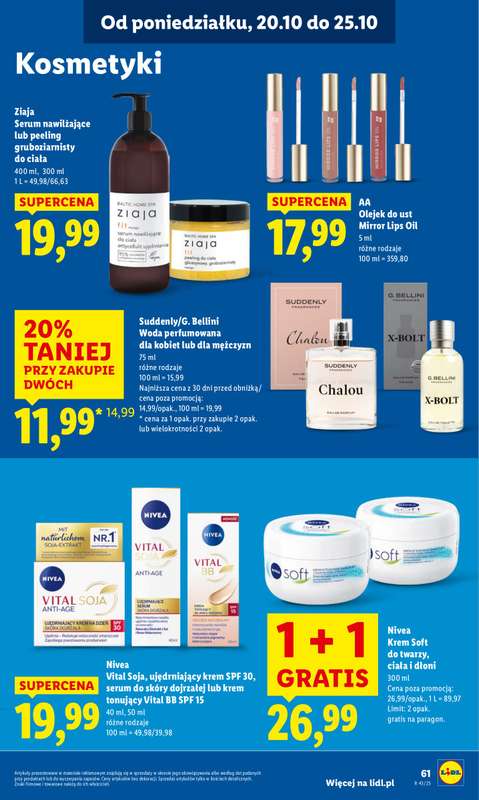 Lidl - gazetka promocyjna Oferta od poniedziałku od poniedziałku 20.10 do środy 22.10 - strona 61