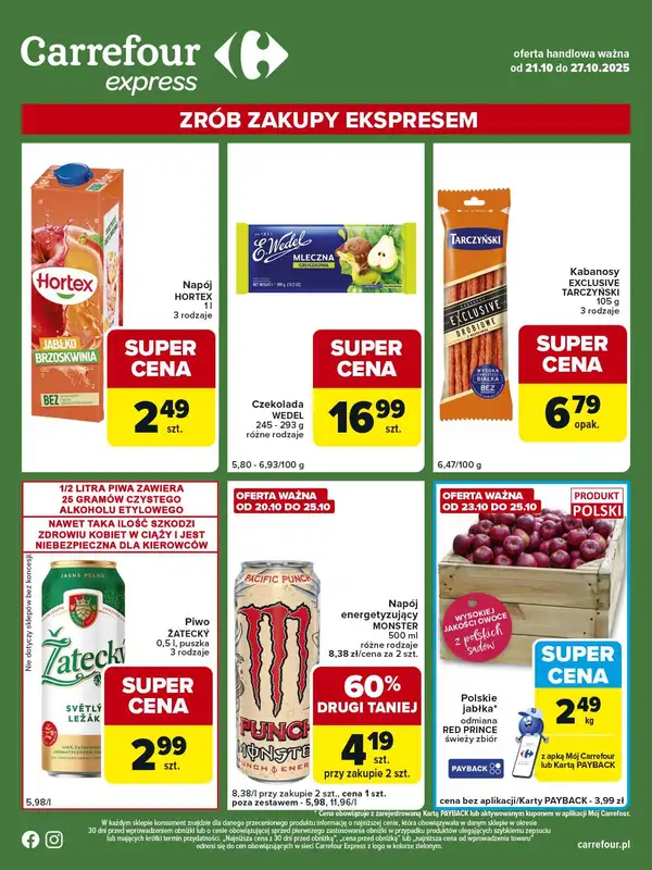 Carrefour Express - gazetka promocyjna Gazetka Express od wtorku 21.10 do poniedziałku 27.10