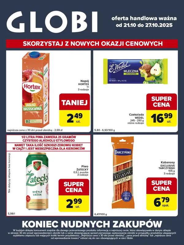 Globi - gazetka promocyjna Gazetka Globi od wtorku 21.10 do poniedziałku 27.10