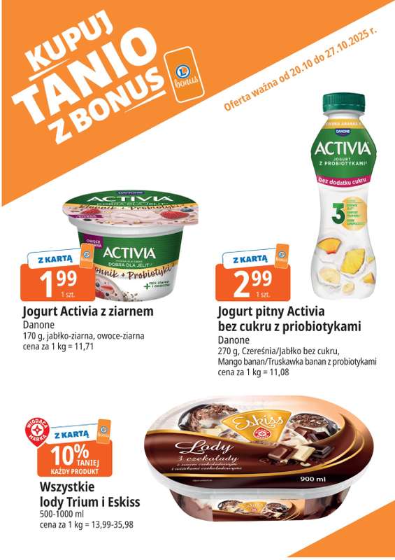 Leclerc - gazetka promocyjna Oferta E.Leclerc I Bonus skanujesz, kasę zyskujesz od poniedziałku 20.10 do poniedziałku 27.10 - strona 4