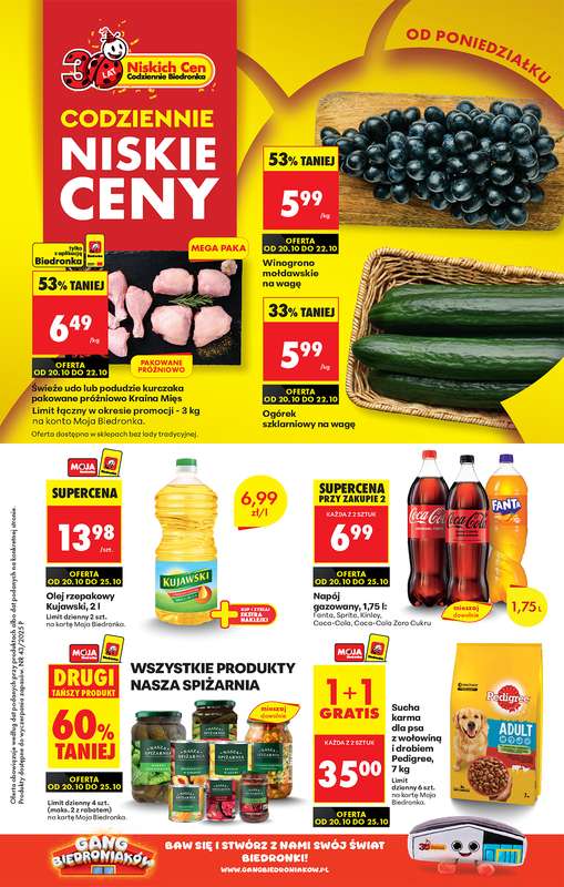Biedronka - gazetka promocyjna Od poniedziałku od poniedziałku 20.10 do niedzieli 26.10