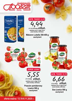 Społem - Blisko i Korzystnie - gazetka promocyjna Plakat promocyjny PSS Kalisz od poniedziałku 20.10 do soboty 08.11