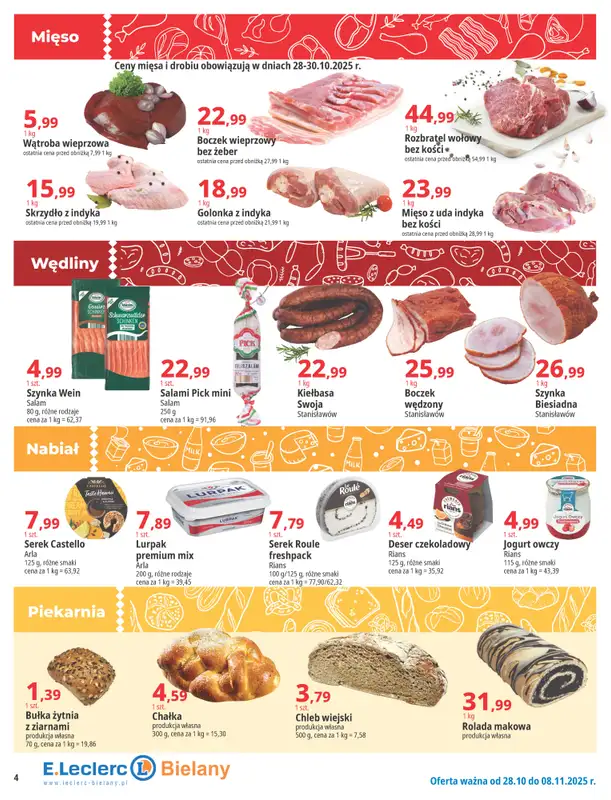 Leclerc - gazetka promocyjna Oferta Bielany I Tanio w E.Leclerc od wtorku 28.10 do soboty 08.11 - strona 4