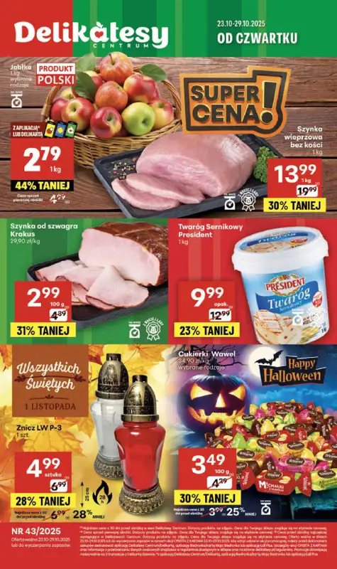Delikatesy Centrum - gazetka promocyjna Gazetka  do środy 29.10