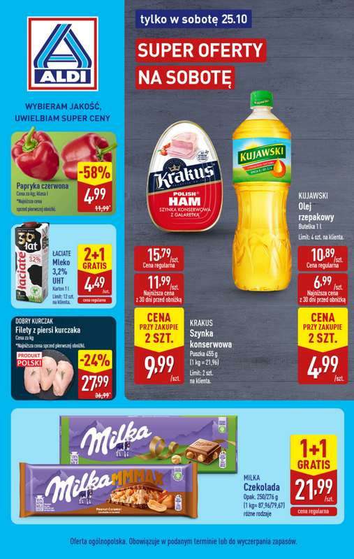 Aldi - gazetka promocyjna Tylko w sobotę! od soboty 25.10 do soboty 25.10