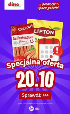 Dino - gazetka promocyjna Specjalna oferta na 20.10.2025 - promocje spoza gazetki od poniedziałku 20.10 do poniedziałku 20.10 Dino - gazetka promocyjna Specjalna oferta na 20.10.2025 - promocje spoza gazetki od poniedziałku 20.10 do poniedziałku 20.10