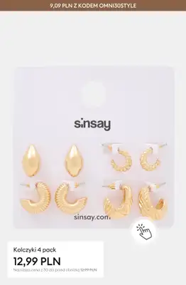 Sinsay - gazetka promocyjna -30% na damską BIŻUTERIĘ przy zakupie min. 2 produktów od poniedziałku 20.10  - strona 21
