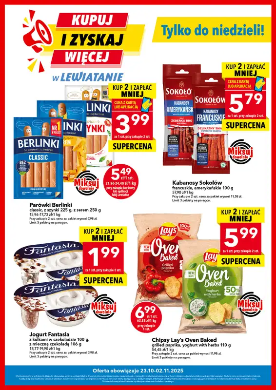 LEWIATAN - gazetka promocyjna Kupuj i zyskaj więcej od czwartku 23.10 do niedzieli 02.11