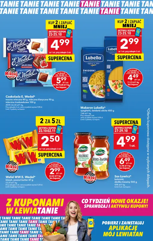 LEWIATAN - gazetka promocyjna Z kuponami w Lewiatanie od czwartku 23.10 do niedzieli 02.11