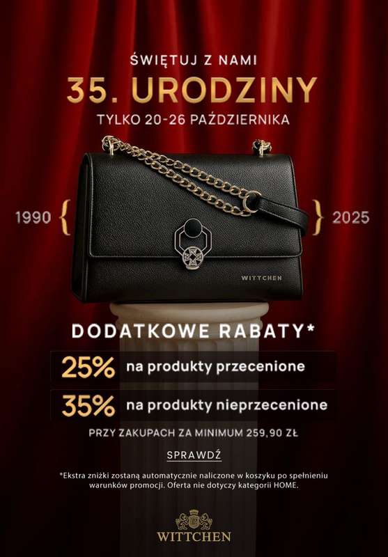 Wittchen - gazetka promocyjna Dodatkowe -25% od poniedziałku 20.10 do niedzieli 26.10