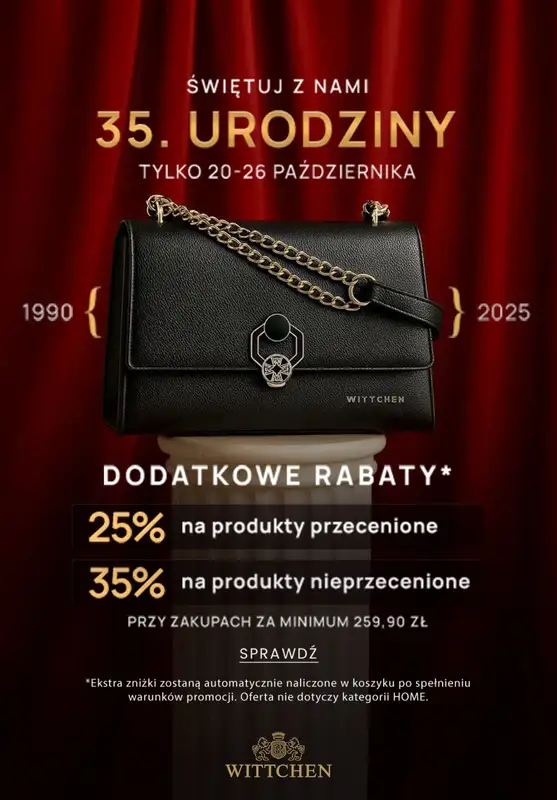 Wittchen - gazetka promocyjna Dodatkowe -25% od poniedziałku 20.10 do niedzieli 26.10