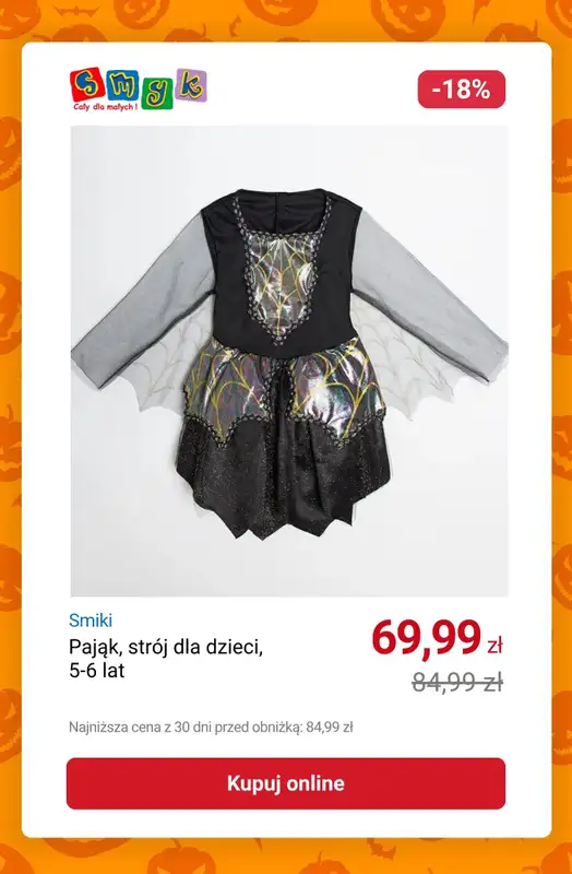 Smyk - gazetka promocyjna Do -50% przebrania i akcesoria na HALLOWEEN od poniedziałku 20.10 do piątku 31.10 - strona 14