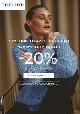 BEST SALE - gazetka promocyjna Tatuum | -20% przy zakupie od 399 zł od poniedziałku 20.10 do poniedziałku 20.10