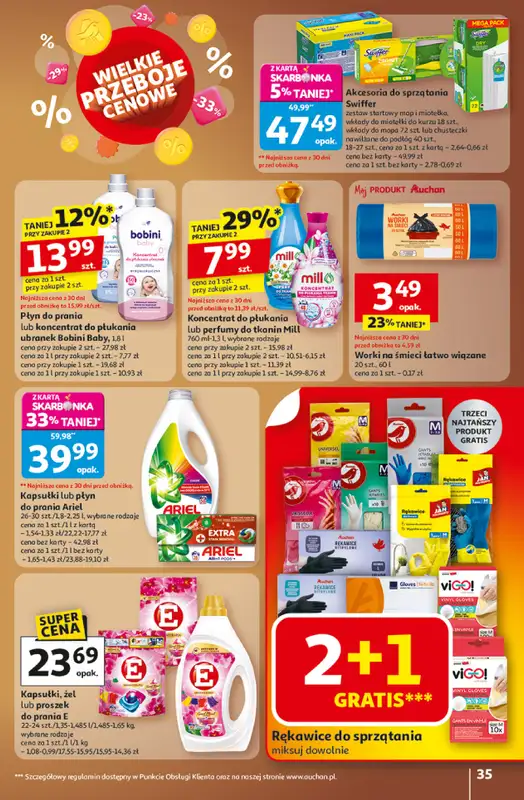 Auchan - gazetka promocyjna Gazetka Wielkie przeboje cenowe Hipermarket Auchan od czwartku 23.10 do środy 29.10 - strona 35