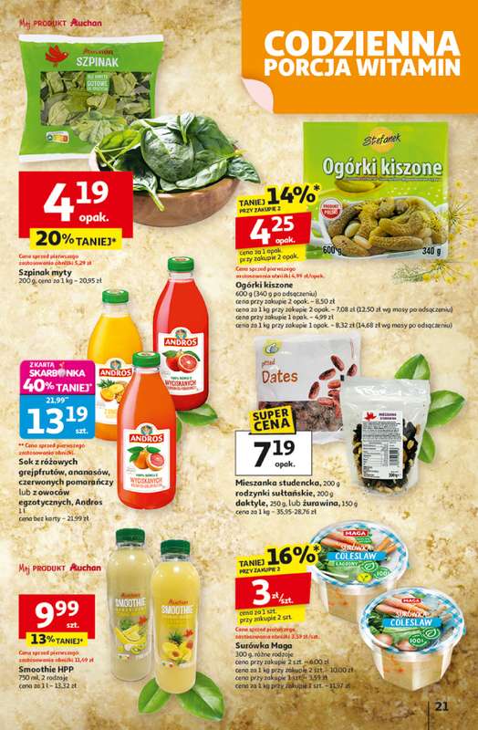 Auchan - gazetka promocyjna Gazetka Wielkie przeboje cenowe Hipermarket Auchan od czwartku 23.10 do środy 29.10 - strona 21