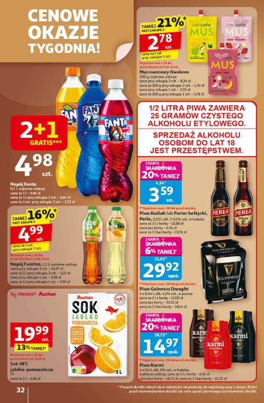 Auchan - gazetka promocyjna Gazetka Wielkie przeboje cenowe Hipermarket Auchan od czwartku 23.10 do środy 29.10 - strona 32