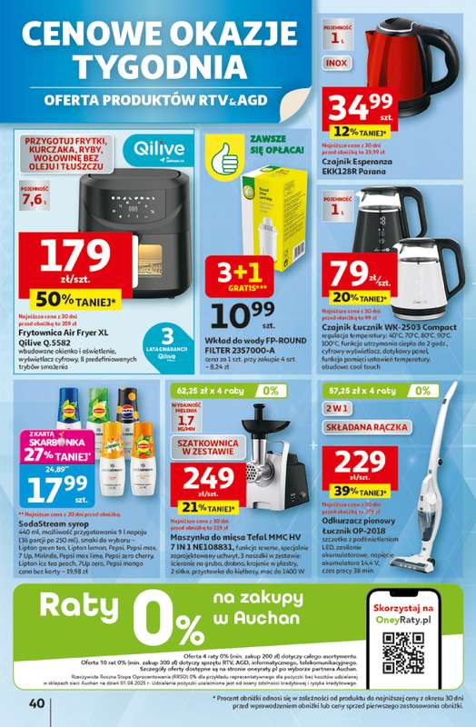 Auchan - gazetka promocyjna Gazetka Wielkie przeboje cenowe Hipermarket Auchan od czwartku 23.10 do środy 29.10 - strona 40