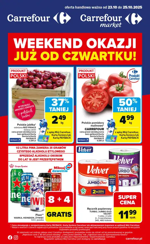 Carrefour - gazetka promocyjna Gazetka Weekend promek już od czwartku  