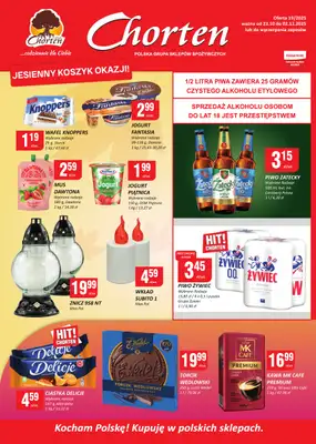 Chorten - gazetka promocyjna Gazetka Małopolska, Śląsk, Podkarpacie, Opolskie Market od czwartku 23.10 do niedzieli 02.11
