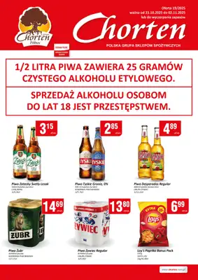 Chorten - gazetka promocyjna Plakat piwny Warmia, Mazury, Kujawsko-Pomorskie od czwartku 23.10 do niedzieli 02.11