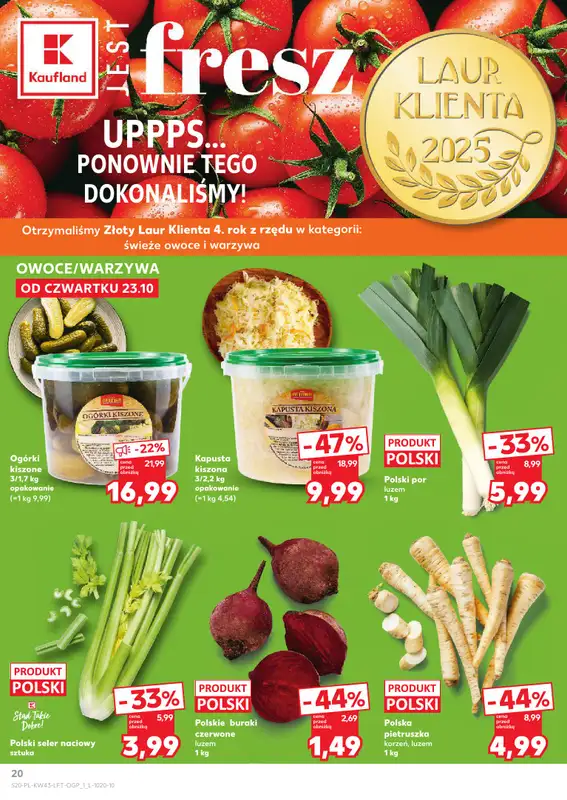 Kaufland - gazetka promocyjna Oferta Kaufland od czwartku 23.10 do wtorku 28.10 - strona 20