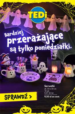 Tedi - gazetka promocyjna Wszystko na Halloween - już od 9,50 zł od wtorku 21.10 