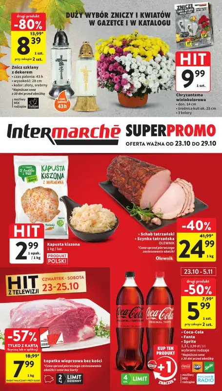 Intermarche - gazetka promocyjna Gazetka od czwartku 23.10 do środy 29.10