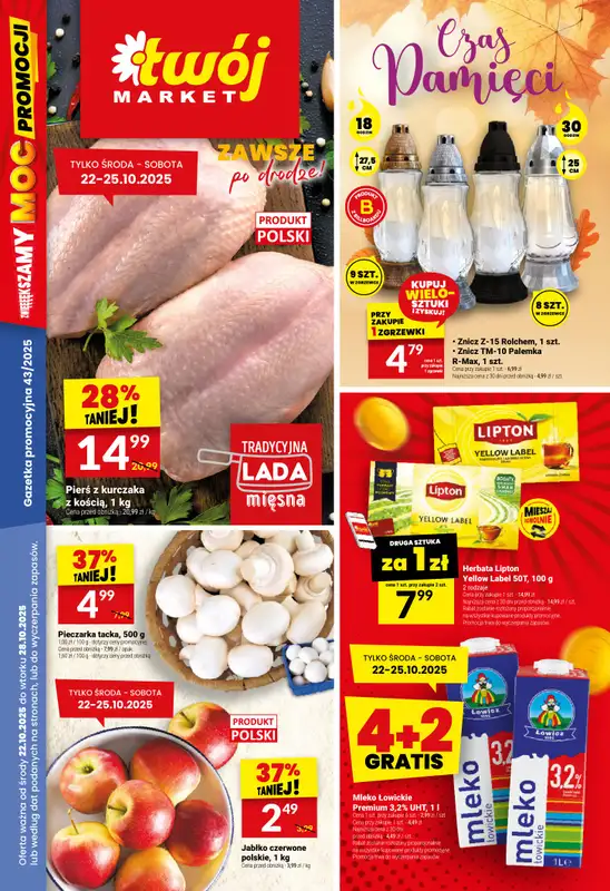 Twój Market - gazetka promocyjna Gazetka od środy 22.10 do wtorku 28.10