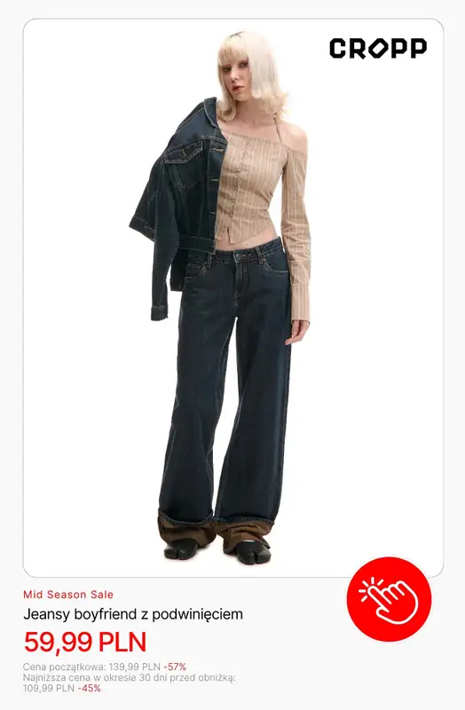 Cropp - gazetka promocyjna Wyprzedaż: jeansy dla niej od wtorku 21.10  - strona 8