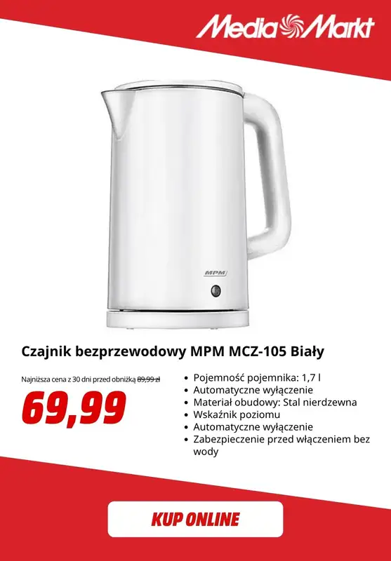 Media Markt - gazetka promocyjna Czajniki elektryczne już od 70 zł   - strona 3
