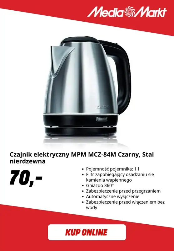 Media Markt - gazetka promocyjna Czajniki elektryczne już od 70 zł   - strona 2