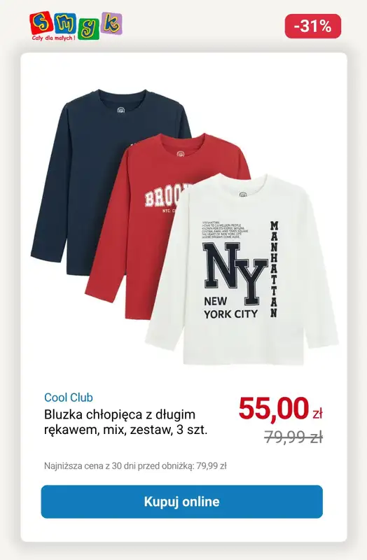 Smyk - gazetka promocyjna Jesienna wyprzedaż do -50% od wtorku 21.10  - strona 22