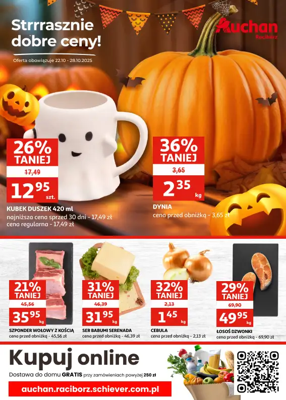 Auchan - gazetka promocyjna Gazetka Racibórz od środy 22.10 do wtorku 28.10