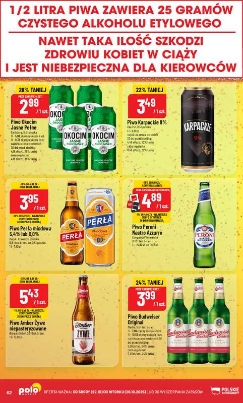 POLOmarket - gazetka promocyjna Gazetka od środy 22.10 do wtorku 28.10 - strona 62