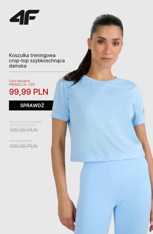 4F - gazetka promocyjna Ubrania na fitness i trening dla niej – od 39,99 zł od wtorku 21.10  - strona 10