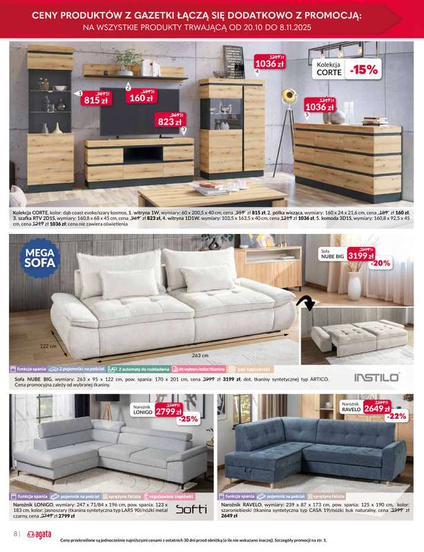 Salony Agata - gazetka promocyjna Gazetka od czwartku 23.10 do soboty 08.11 - strona 8 Salony Agata - gazetka promocyjna Gazetka od czwartku 23.10 do soboty 08.11 - strona 8