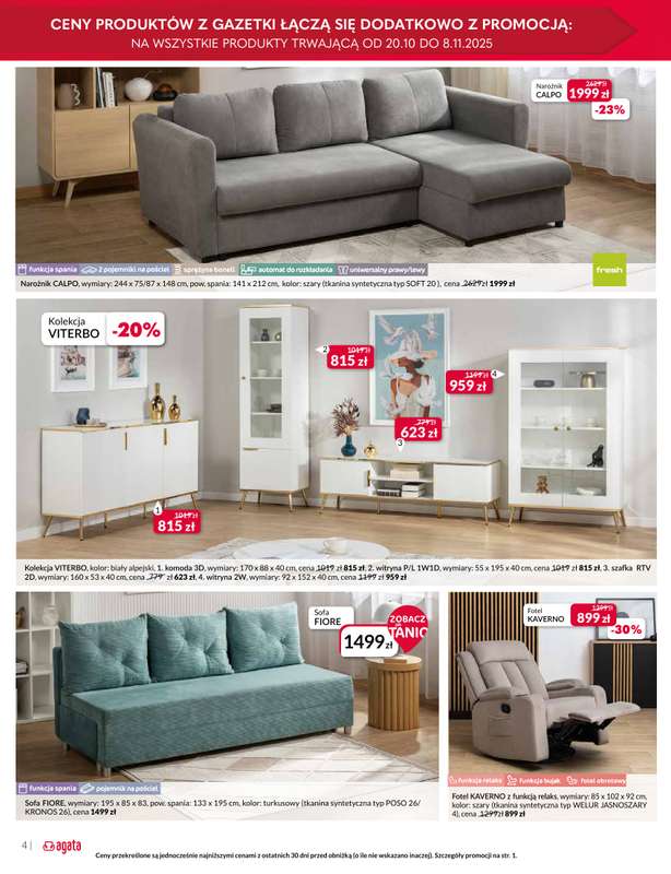 Salony Agata - gazetka promocyjna Gazetka od czwartku 23.10 do soboty 08.11 - strona 4
