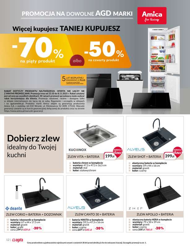 Salony Agata - gazetka promocyjna Gazetka od czwartku 23.10 do soboty 08.11 - strona 12