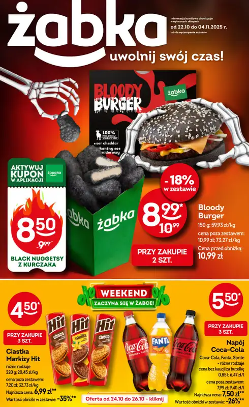 Żabka - gazetka promocyjna Gazetka od środy 22.10 do wtorku 04.11