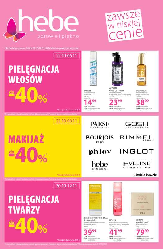 Hebe - gazetka promocyjna Gazetka od 艣rody 22.10 do czwartku 06.11 Hebe - gazetka promocyjna Gazetka od 艣rody 22.10 do czwartku 06.11