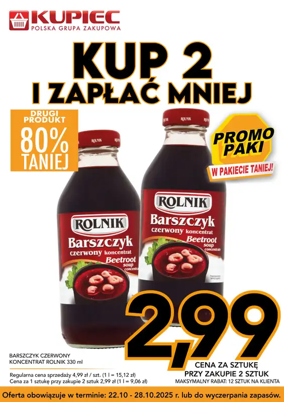 Kupiec - gazetka promocyjna Promopaki od środy 22.10 do wtorku 28.10 - strona 10