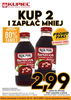 Kupiec - gazetka promocyjna Promopaki od środy 22.10 do wtorku 28.10 - strona 10 Kupiec - gazetka promocyjna Promopaki od środy 22.10 do wtorku 28.10 - strona 10