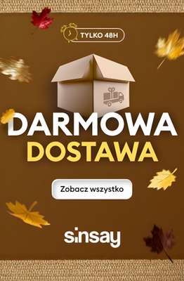 Sinsay - gazetka promocyjna DARMOWA DOSTAWA na wszystko od środy 22.10 do czwartku 23.10